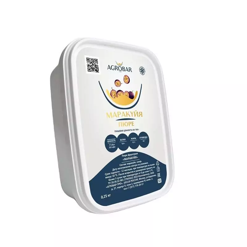 Пюре «Маракуйя с семечкой» AGROBAR, 250 гр Пюре «Маракуйя с семечкой» AGROBAR, 250 гр
