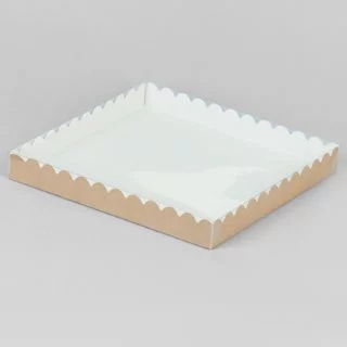 Коробочка для печенья с PVC крышкой, крафт 25 х 25 х 3 см Коробочка для печенья с PVC крышкой, крафт 25 х 25 х 3 см