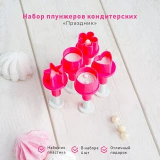 Набор плунжеров кондитерских Доляна «Праздник», 5 шт Набор плунжеров кондитерских Доляна «Праздник», 5 шт
