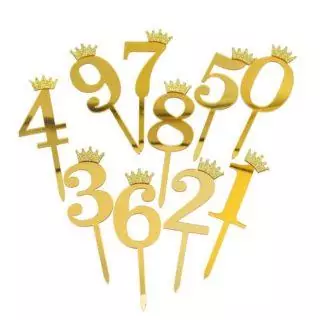 Топпер "Цифра" акрил золото/серебро 6,2 см Топпер "Цифра" акрил золото/серебро 6,2 см