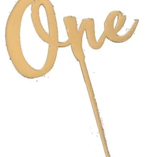 Топпер зеркальный акрил "One" золото Топпер зеркальный акрил "One" золото