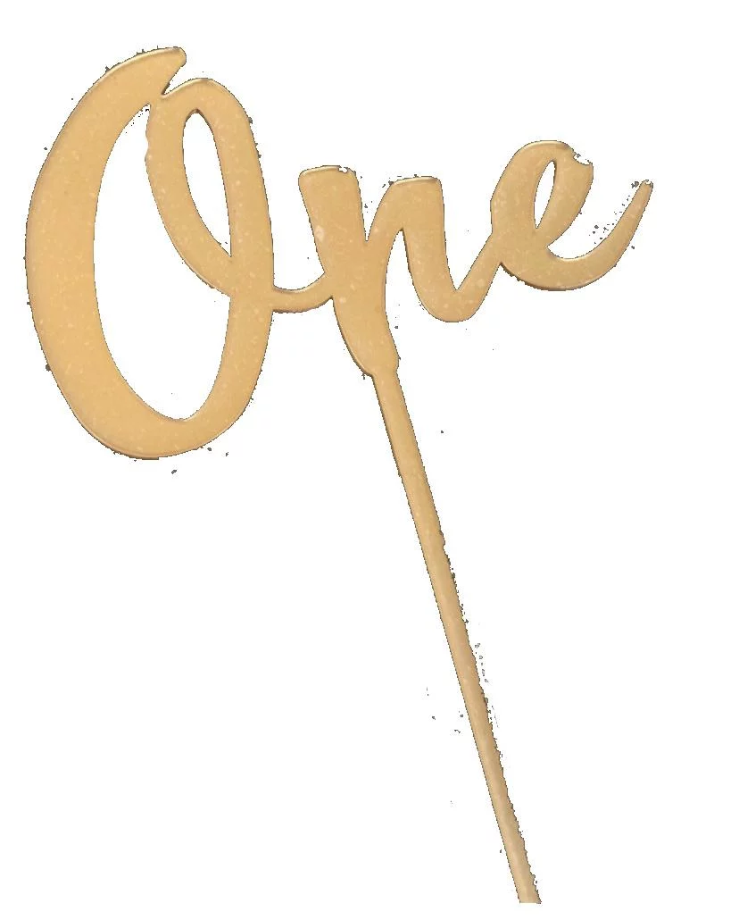 Топпер зеркальный акрил "One" золото Топпер зеркальный акрил "One" золото