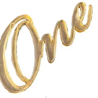 Топпер зеркальный "One" мини 4 см золото Топпер зеркальный "One" мини 4 см золото