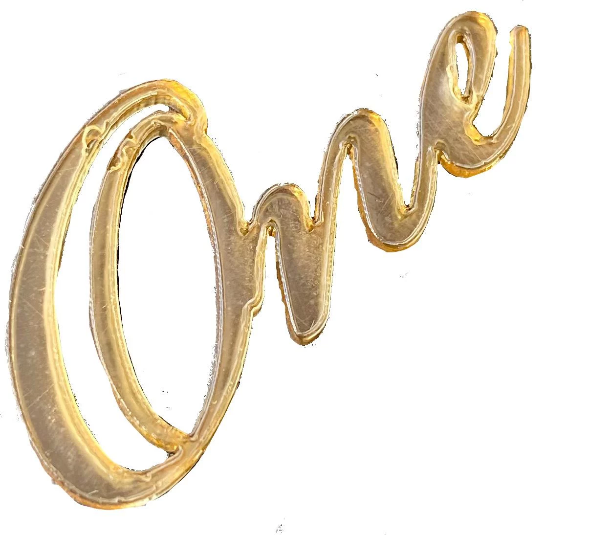 Топпер зеркальный "One" мини 4 см золото Топпер зеркальный "One" мини 4 см золото