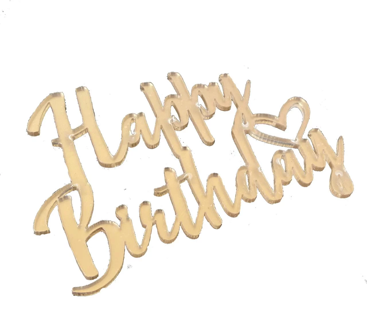 Бенто-топпер зеркальный акрил "Happy Birthday" золото 9 см Бенто-топпер зеркальный акрил "Happy Birthday" золото 9 см