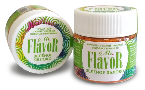 Краситель сухой водорастворимый Mr. Flavor Зеленое яблоко 10 гр Краситель сухой водорастворимый Mr. Flavor Зеленое яблоко 10 гр