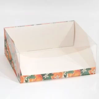 Коробка для кондитерских изделий с PVC-крышкой «Апельсины», 25 х 22,5 х 10 см Коробка для кондитерских изделий с PVC-крышкой «Апельсины», 25 х 22,5 х 10 см