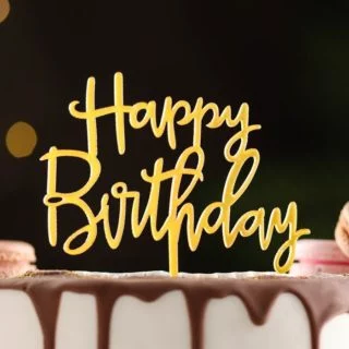 Топпер "Happy Birthday", золото Топпер "Happy Birthday", золото