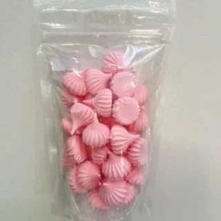 Сахарные фигурки Безе рифленые средние 100 гр., розовые