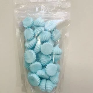Сахарные фигурки Безе рифленые средние 100 гр., голубые