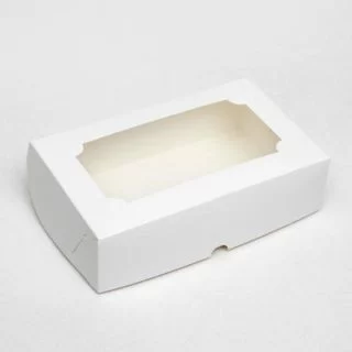 Коробка для пирожных/зефира 250х150х70 с окном Коробка для пирожных/зефира 250х150х70 с окном