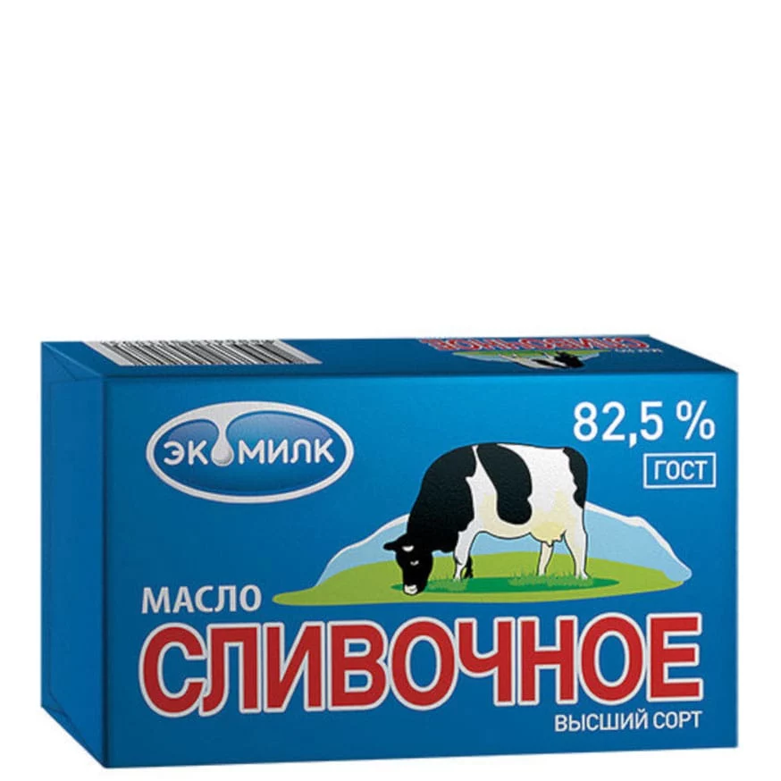 Масло сливочное Экомилк 82,5%, 450г Масло сливочное Экомилк 82,5%, 450г