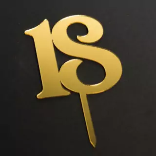 Топпер "Цифра 18" фигурный золото 7*8 см Топпер "Цифра 18" фигурный золото 7*8 см