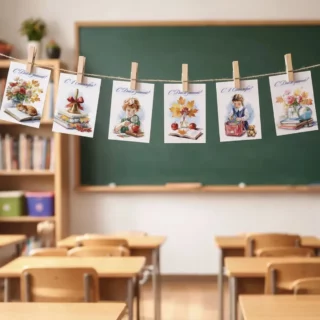 Открытка на 1 Сентября 7 на 10 см