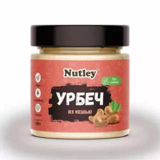 Урбеч из кешью, без сахара Nutley Россия, 180гр