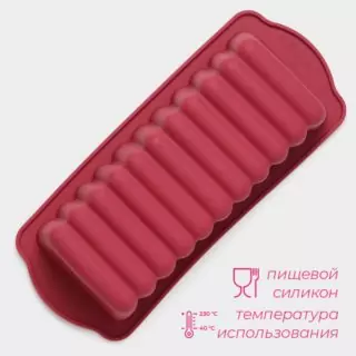 Форма для выпечки Доляна «Рулет», силикон, 27×11×6 см, внутр.размер 22.5×9×6 см, бордовая Форма для выпечки Доляна «Рулет», силикон, 27×11×6 см, внутр.размер 22.5×9×6 см, бордовая