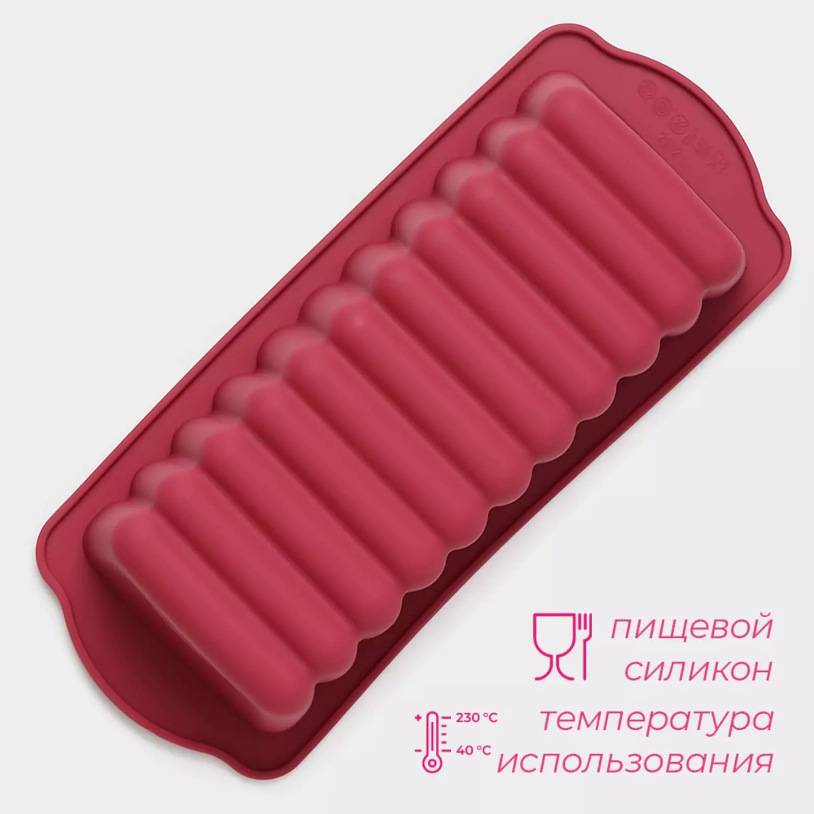 Форма для выпечки Доляна «Рулет», силикон, 27×11×6 см, внутр.размер 22.5×9×6 см, бордовая Форма для выпечки Доляна «Рулет», силикон, 27×11×6 см, внутр.размер 22.5×9×6 см, бордовая